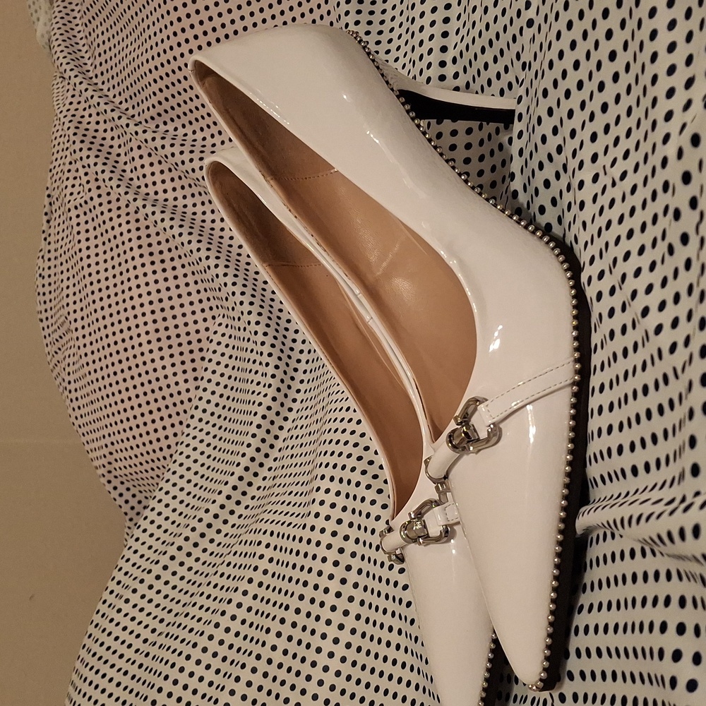 Women Size 13 White High Heel Pumps